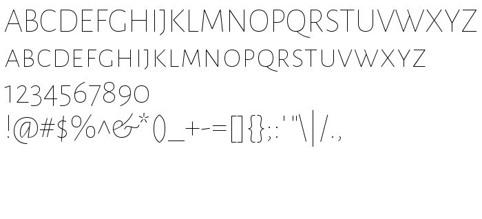 Die Vorschau der Schrift Alegreya Sans SC Thin
