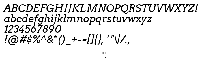 Die Vorschau der Schrift Arvo Italic