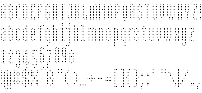 Die Vorschau der Schrift BPdotsCondensedDiamond