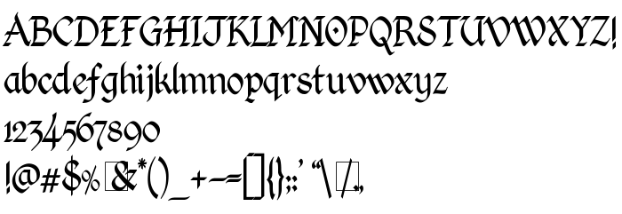 Die Vorschau der Schrift Kingthings Calligraphica Light