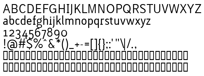 Die Vorschau der Schrift Lacuna Regular