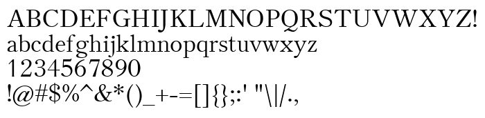 Die Vorschau der Schrift Theano Old Style Regular