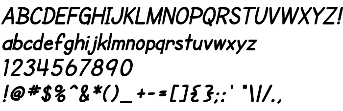 Die Vorschau der Schrift SF Cartoonist Hand Bold Italic