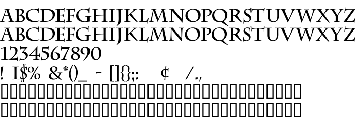 Die Vorschau der Schrift CharlemagneC