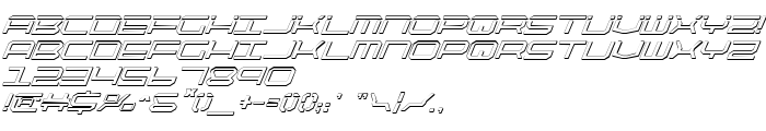 Die Vorschau der Schrift QuickTech Shadow Italic