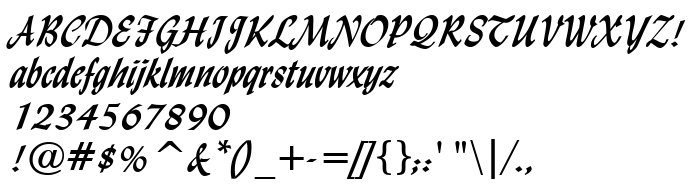 Die Vorschau der Schrift Lynda Cursive Bold