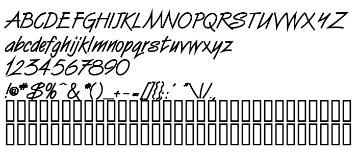 Die Vorschau der Schrift Surfer Bold