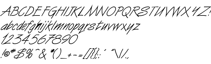 Die Vorschau der Schrift Surfer Italic