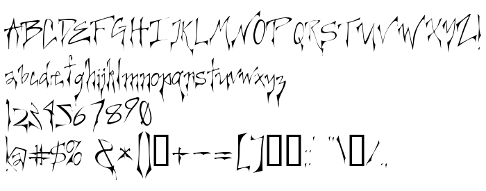Die Vorschau der Schrift Creepygirl Light