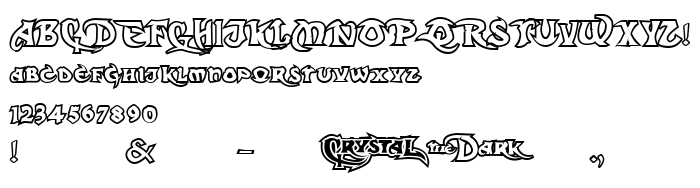 Die Vorschau der Schrift Dark Crystal Outline