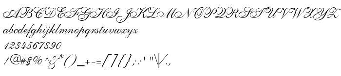Die Vorschau der Schrift Allegretto Script One