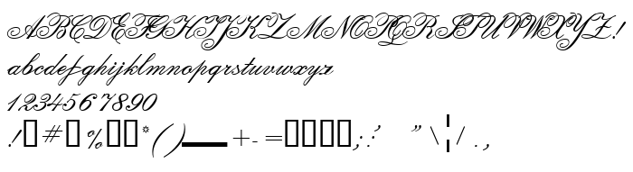 Die Vorschau der Schrift Calligraphia Two