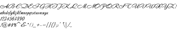 Die Vorschau der Schrift Andantino script
