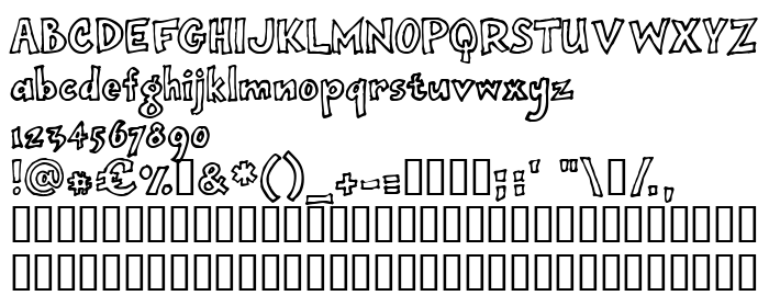 Die Vorschau der Schrift onepunchJim  outline