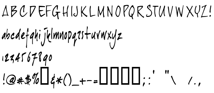Die Vorschau der Schrift joeHand