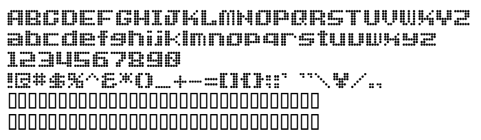 Die Vorschau der Schrift Dot Font Eng
