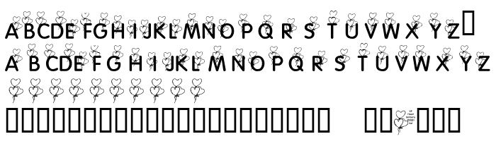 Die Vorschau der Schrift KR Heart Balloons