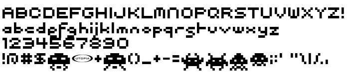 Die Vorschau der Schrift Pixel