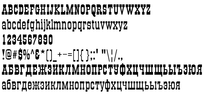 Die Vorschau der Schrift Traktir Normal