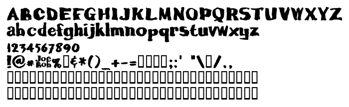 Die Vorschau der Schrift calamityJoe
