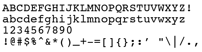 Die Vorschau der Schrift Courier New