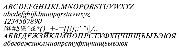 Die Vorschau der Schrift NewtonC Italic