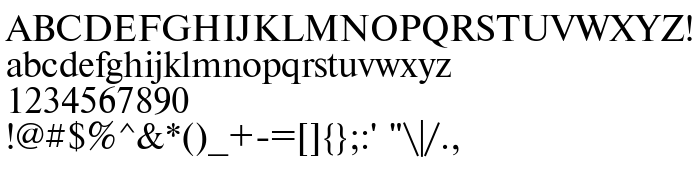 Die Vorschau der Schrift TimesET