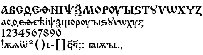 Die Vorschau der Schrift Izhitsa Cyrillic