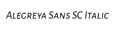 Schrift Alegreya Sans SC Italic