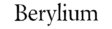 Schrift Berylium