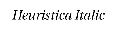 Schrift Heuristica Italic