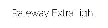 Schrift Raleway ExtraLight