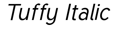 Schrift Tuffy Italic