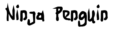Schrift Ninja Penguin