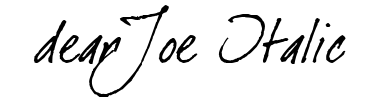 Schrift dearJoe Italic