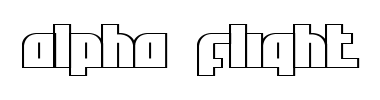Schrift Alpha Flight