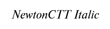 Schrift NewtonCTT Italic